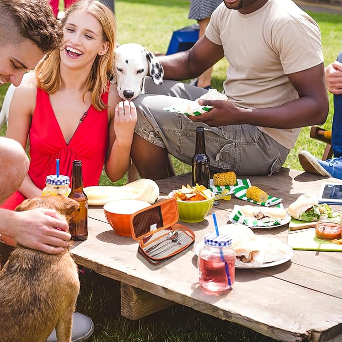 Cabilock Camping Organizer Utensil Holder Silverware Case Travel Cookware Kit Storage Bag Tableware Fork Spoon Chopsticks Case for Backpacking Picnic BBQ Hiking Travel