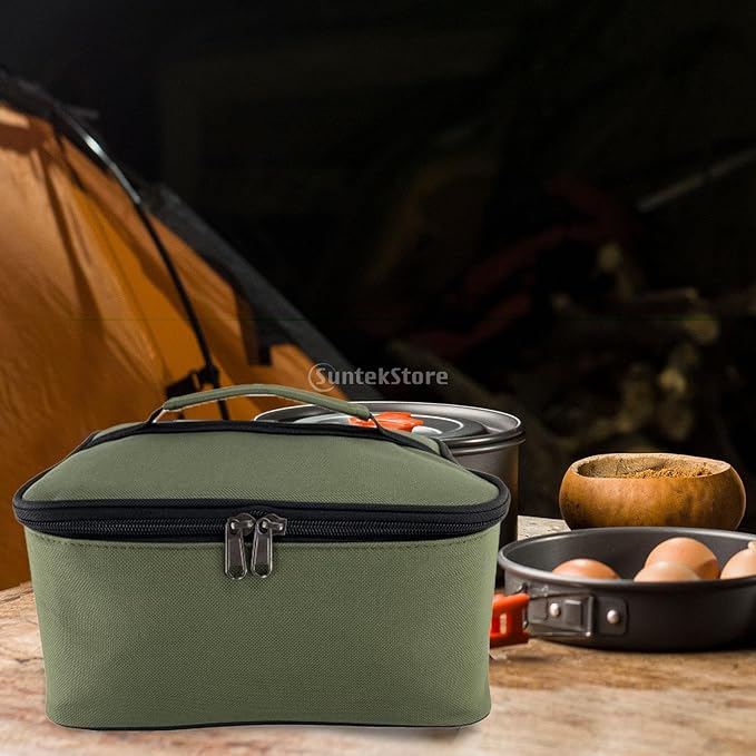 Gas Canister Storage Bag Camping Utensil Bag Pouch Protector Carry Case Tableware Storage Organizer for Picnic Travel Camping