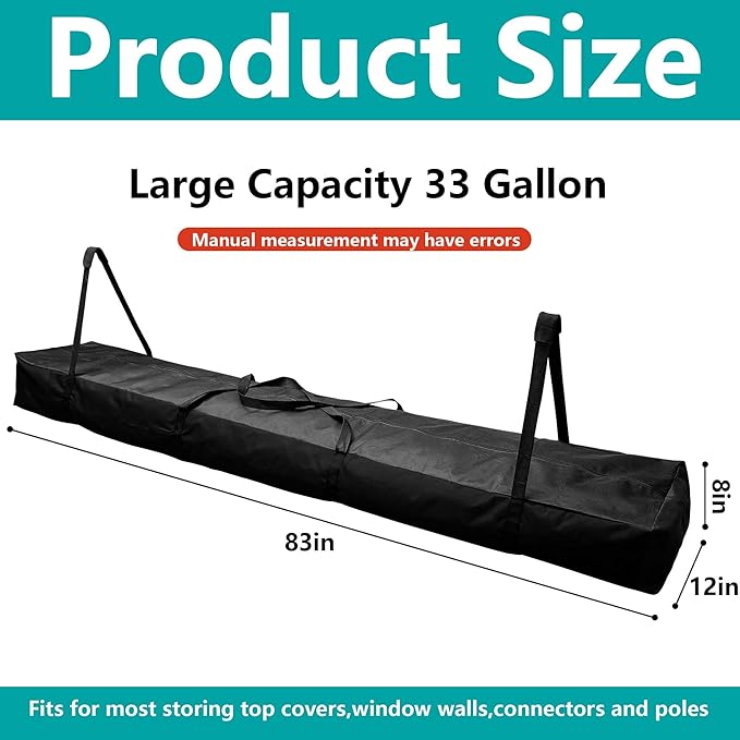 Adnee 83" L x 12" W Heavy Duty Party Tent Poles Storage Bag-600D Oxford Canopy Pole Bag with Padded Handles and Dual Zipper-Portable Long Storage Bag for Storing Event Tent Equipment Top Covers Pole
