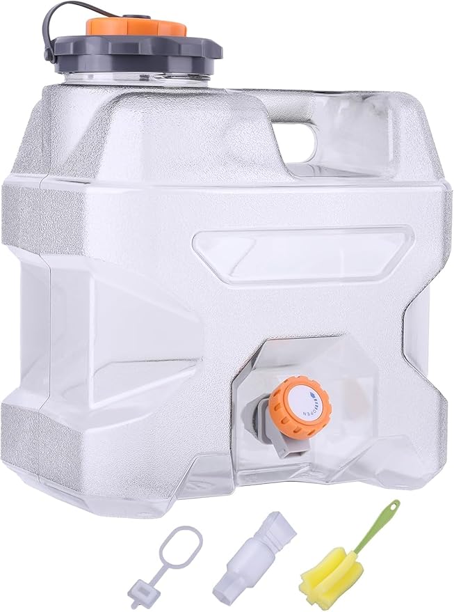 3.2 Gallon Water Jug with Spigot, Portable Water Tank BPA Free, Leak-Proof Water Containers for Camping Water Storage Containers for Emergency Outdoor Hiking Picnic, Green/Black/Yellow