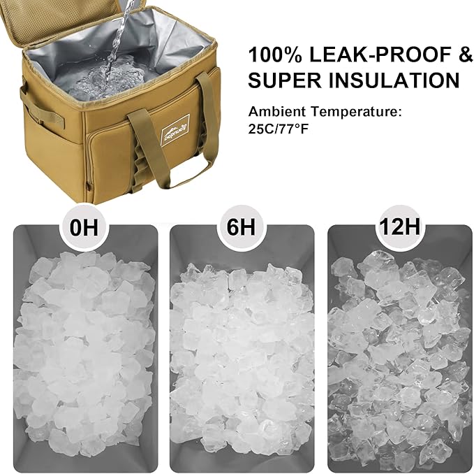 Cooler Bag 48-Can Insulated Leakproof Soft Cooler Large Collapsible Portable Travel Cooler Bags 32L for Picnic, Waterproof Soft Ice Chest for Camping, Beach, Fishing, Outdoor - 32 Quart