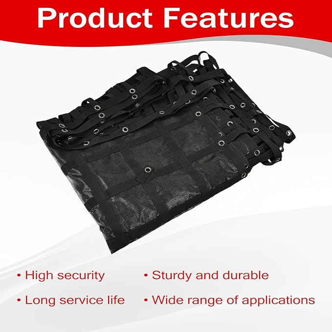 Heavy Duty 126" x 222" Truck Bed Cargo Net with Adjustable Cam Buckles & S-Hooks & Cross Strap,10.5' x 18.5' Cargo Net with 1500LBS Capacity for Pickup Truck Bed Trailer SUV Jeeps