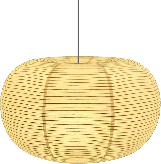 Hytsoeee(19.69Inch) Large Paper Lantern, Beige Apple Lamp Shade, Bohemian Style Lantern Pendant Light Shade, Suitable for Indoor Ceiling Decor (19.69)