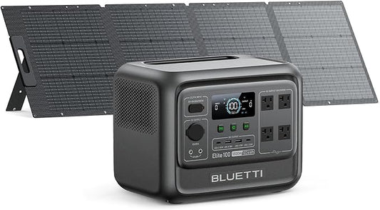 BLUETTI Elite 100 V2 Portable Power Station with 200W Solar Panel (ships separately), 1024Wh Solar Generator w/ 4 1800W AC Outlets, for Camping, Emergencies, Backup Power (2025 New)