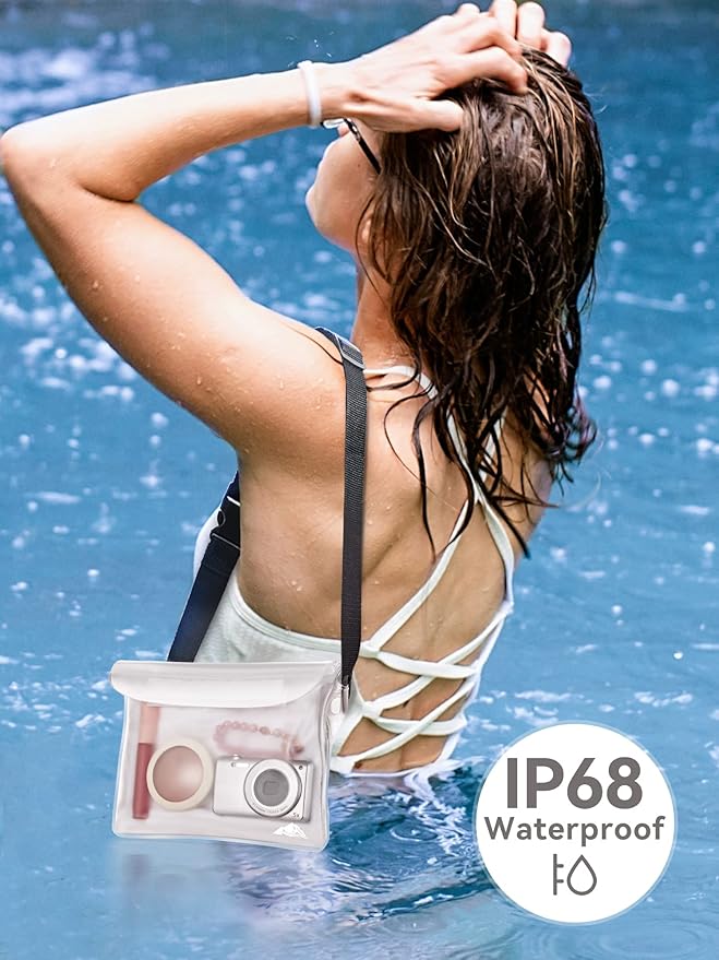 HEETA Waterproof Fanny Pack, Waterproof Pouch Dry Bag 2/3/4 Pack for Phone Passport Purse, Adjustable Waist Strap for Swimming Kayaking Boating Paddle Board Accessories Cruise Beach Camping Essentials