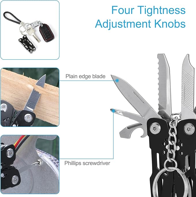 2PCS Bovgero Mini Multitool Pliers 15 in 1, Handmade Multi Tool Plier, Premium Keychain Multitool, Small Multi-tool, Birthday Fatherâ€™s Day Gift for Men Him Husband Boyfriend Father Handyman