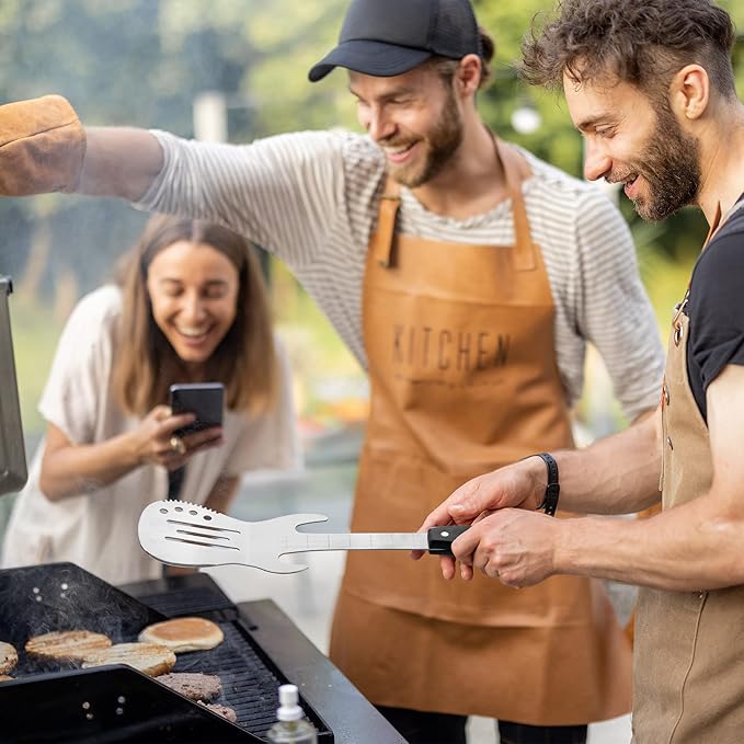 Gifts for Men - BBQ Grilling Set, 4-Piece Heavy Duty Stainless Steel Barbeque Tools - Unique Gifts for Dad, Father, Music Lovers, Perfect Barbecue Accessories for Indoor & Outdoor Use (Guitar Design)