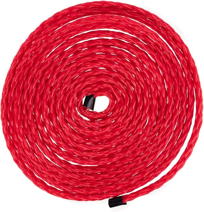 Hollow Braid Polypropylene Rope (1/4 Inch, 500 Feet, Red) - Barrier Rope - Trail Marking, Crowd Control, Golf Courses