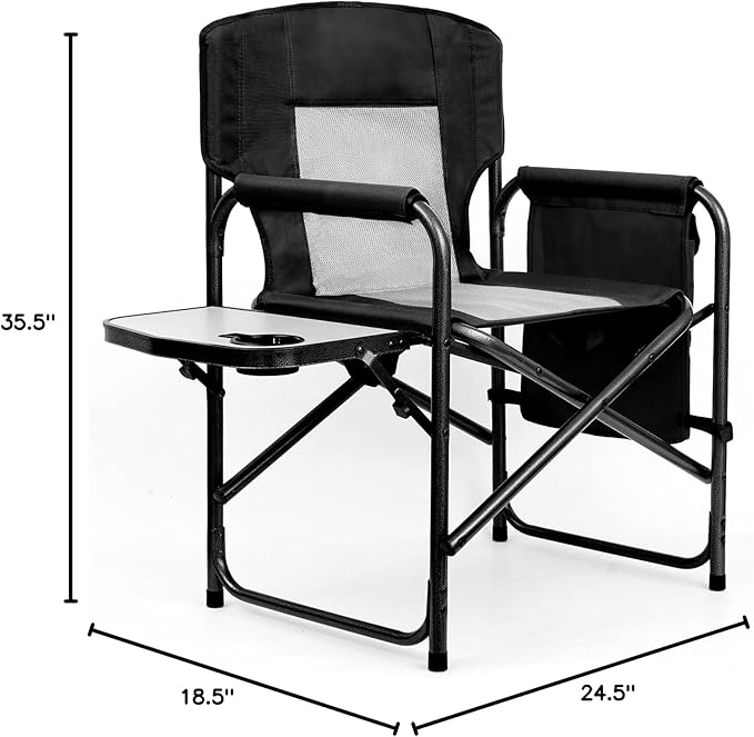Camping Chairs, Folding Chairs for Outside, Directors Chairs Foldable Adults Heavy Duty,Support to 450LBS