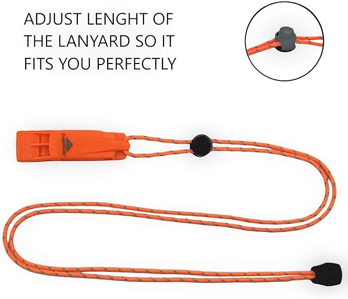 Emergency Whistles with Lanyard Safety Whistle Survival Shrill Loud Blast for Kayak Life Vest Jacket Boating Fishing Boat Camping Hiking Hunting Rescue Signaling Kids Lifeguard Plastic 2 Pack