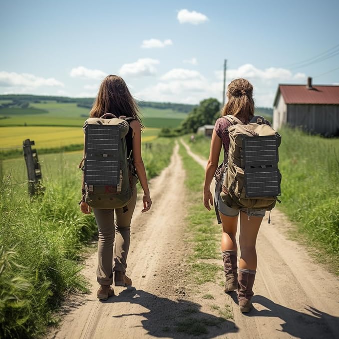 10W Solar Panels Portable (5V 2A Max),Foldable Solar Charger with USB-A Port for Cell Phone,Ipad,Power Bank, Ip67 Waterproof Monocrystalline Silicon Solar Panels for Camping Outdoor Backpacking