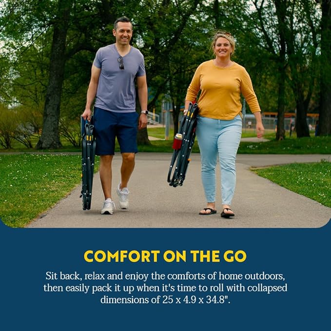 GCI OUTDOOR Freestyle Rocker Portable Folding Rocking Chair, Outdoor Camping Chair with Side Table