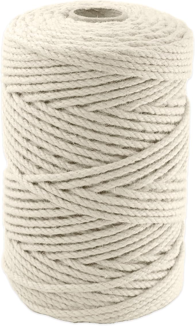 4mm x 300 Feet White Jute Rope, Twine for Gardening Tomato Climbing Plant Tie Floristry Crafts Gift Wrapping Packing Decor
