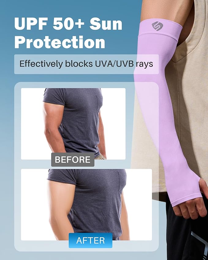 Arm Sleeves for Men Women UV Sun Protection Compression Arm Warmer Tattoo Cover Up, Sports Golf Cooling Sleeves