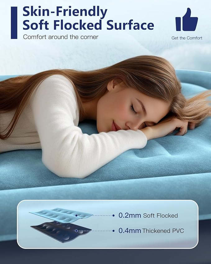 Twin Air Mattress with Built in Pump 18" Blow Up Mattress Raised Air Bed, 3 Mins Quick Self Inflatable with Storage Bag for Guest and Home