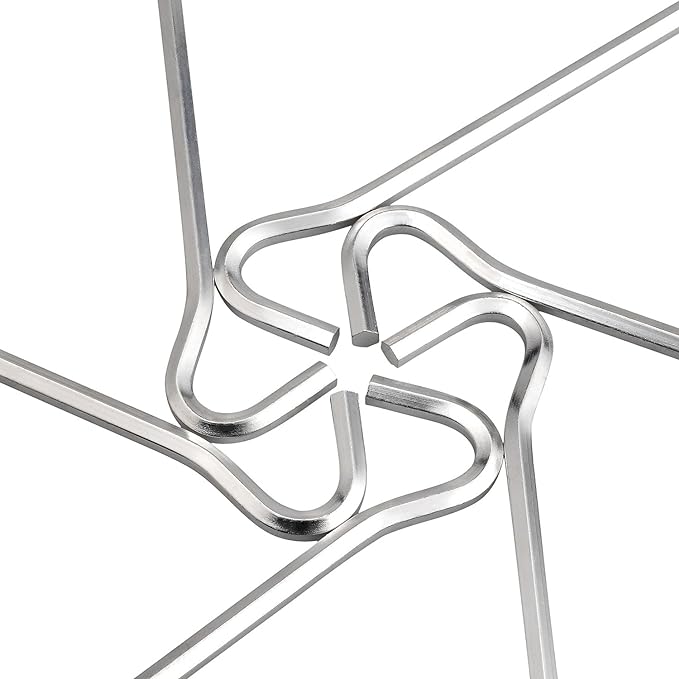 Tent Pegs - Aluminium Tent Stakes Pegs with Hook - 7’’ Hexagon Rod Stakes Nail Spike Garden Stakes Camping Pegs for Pitching Camping Tent, Canopies