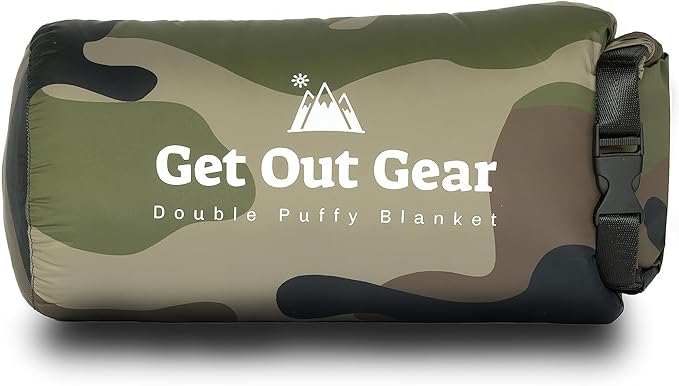 Down Camping Blanket - Puffy, Packable, Lightweight and Warm | Ideal for Outdoors, Travel, Stadium, Festivals, Beach, Hammock | 650 Fill Power Water-Resistant Backpacking Quilt