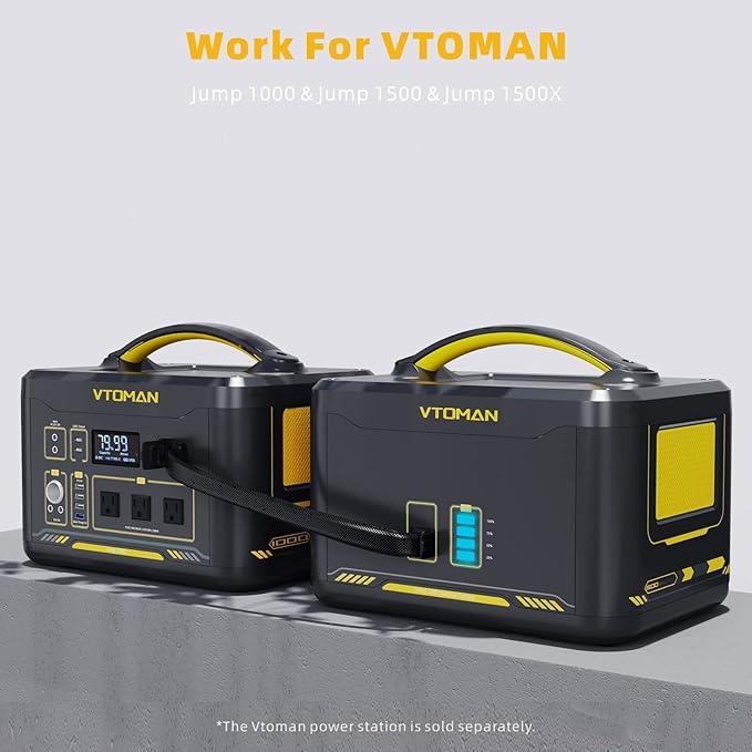 VTOMAN Jump 1500 Extra Battery, 1548Wh Large Capacity LiFePO4 Battery with BMS Protection for Camping, Home Backup, Suitable for VTOMAN Jump 1500X/Jump 1800 Portable Power Station Expand Capacity