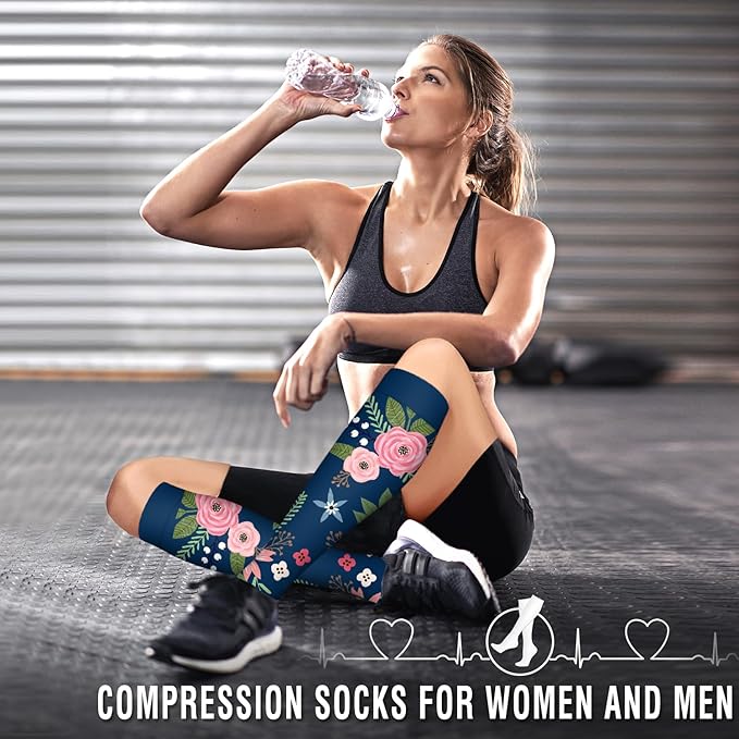 6 Pack Copper Compression Socks for Women and Men Circulation-Best Support for Medical, Running,Nursing,Athletic