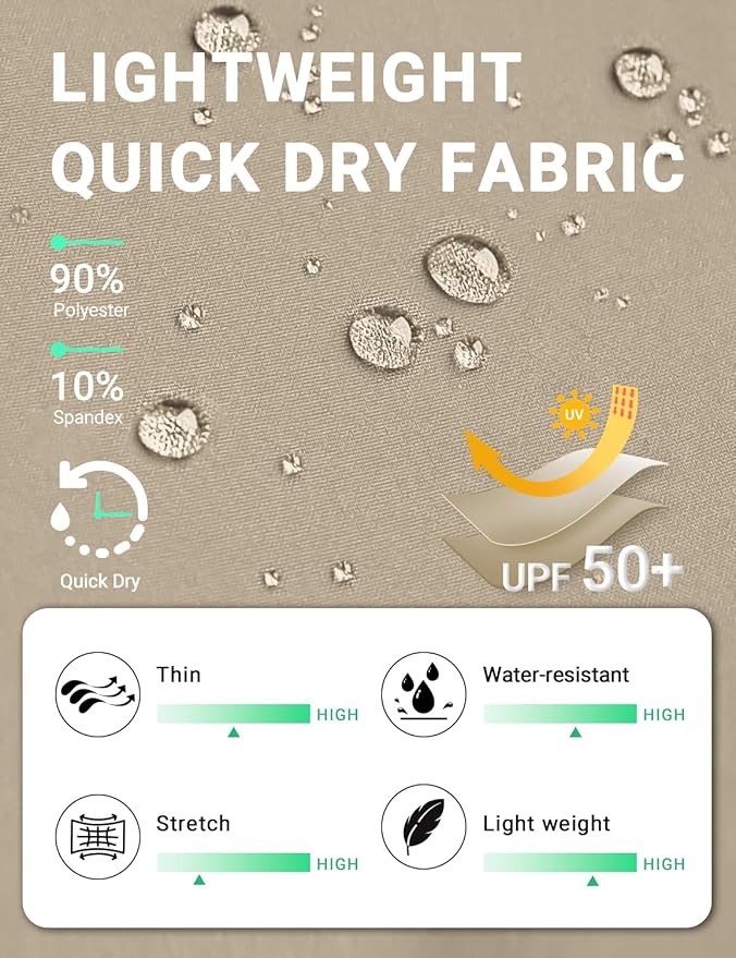 BVVU Women's Hiking Pants Lightweight Quick Dry Travel Outdoor Pants Waterproof Work Cargo Joggers with Zipper Pockets