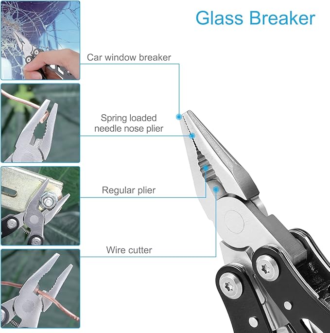 2PCS Bovgero Mini Multitool Pliers 15 in 1, Handmade Multi Tool Plier, Premium Keychain Multitool, Small Multi-tool, Birthday Fatherâ€™s Day Gift for Men Him Husband Boyfriend Father Handyman