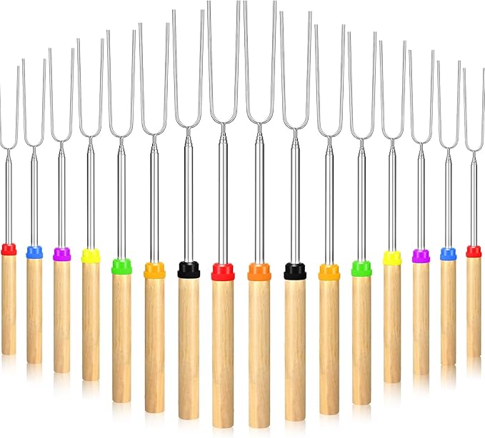 150 Pack 32 Inch Marshmallow Roasting Sticks Bulk, Smores Skewers for Fire Pit Kit, Hot Dog Camping Skewers Accessories Campfire Marshmellow Extendable Forks Bbq Tools Smores Sticks