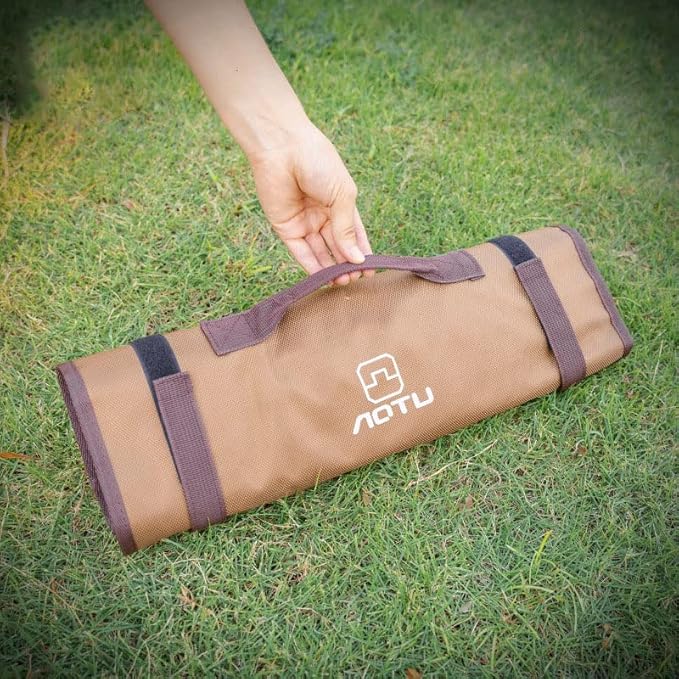 Tent Stake Storage Bag Tent Stake Roll Bag Ground Nail Storage Bag, Heavy Duty Oxford Polyester Case for Tent Pegs and Camping Hammer