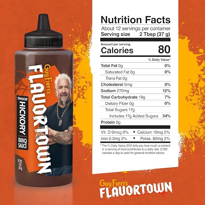 Flavortown BBQ Sauce Variety Pack - Gourmet BBQ Sauce, Barbecue Sauce Set, BBQ Sauce Sampler, Grilling Sauces Gift Set, Carolina, Money Honey, Mop, Smokin' Hickory - 14 Ounce (Pack of 4)