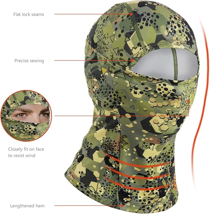 BASSDASH Winter Balaclava Fleece Ski Mask Ninja Hood Neck Warmer Fishing Hunting