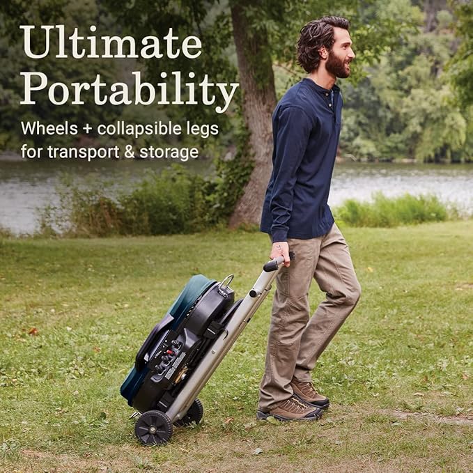 Coleman RoadTrip 285 Portable Stand-Up Propane Grill with 3 Adjustable Burners & Instastart Ignition, 20,000 BTUs of Power for Outdoor Cooking, Camping, Tailgating, Grilling, BBQs, & More