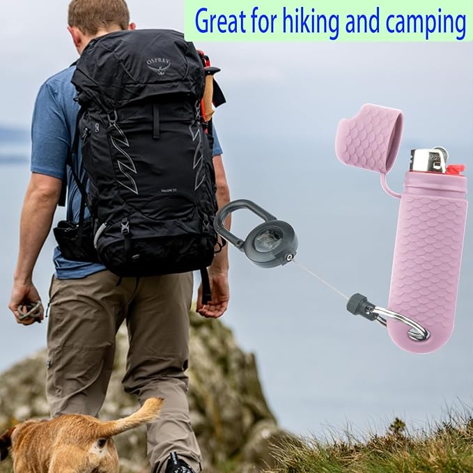 5 Pcs Waterproof Lighter Case Cover Holder for BIC Regular Lighters Sleeve Type J6 Outdoor Survival Multipurpose Seal Lighter Pouchfor Hiking and Camping (Light Purple, 5)