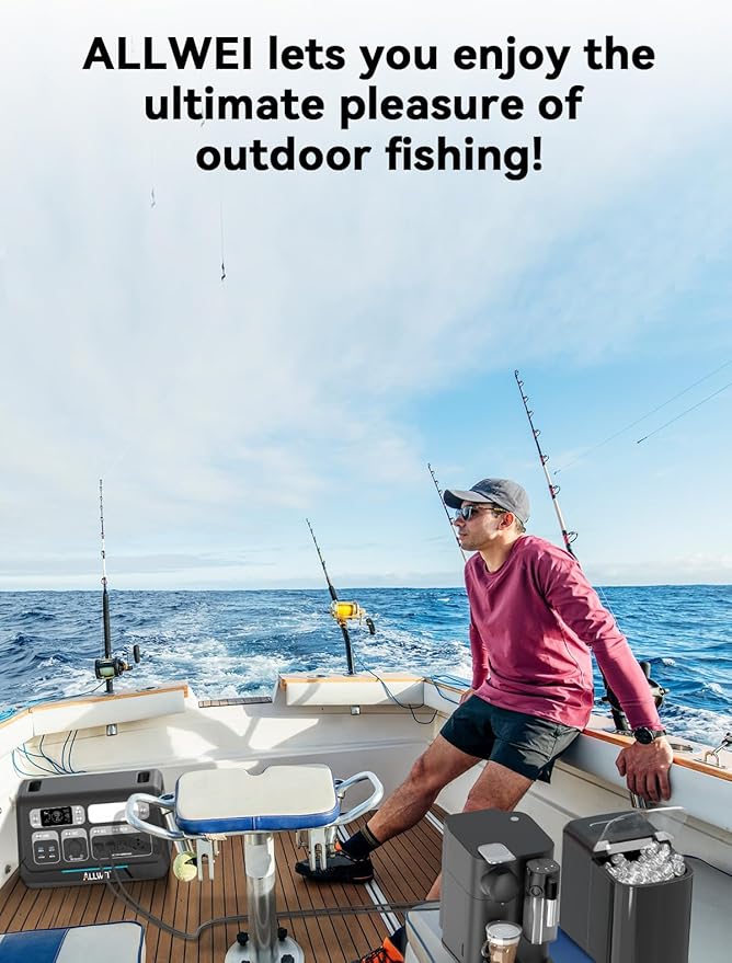 ALLWEI 2400W LiFePO4 Portable Power Station,2048Wh Solar Generator with 1500W AC Charging &1200W Solar Charging,with ATS UPS Mode, 4 AC Outlet(Power Lifting 3600W) for Home Backup, Power Outages & RVs