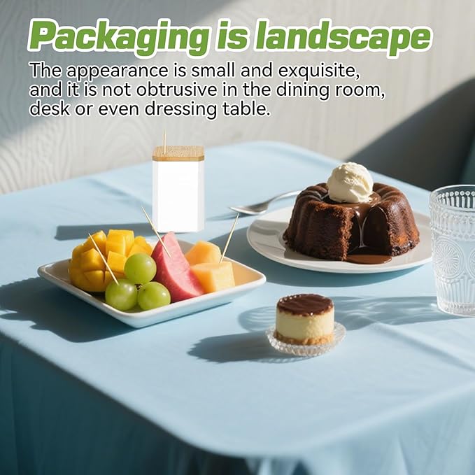 HOPELF Toothpick Holders 1 Pack with 1200 Picks,Round Toothpicks Double-Side Point for Teeth,Food Pick,Appetizers,Cocktails Fruits,Olive&DIY Craft.