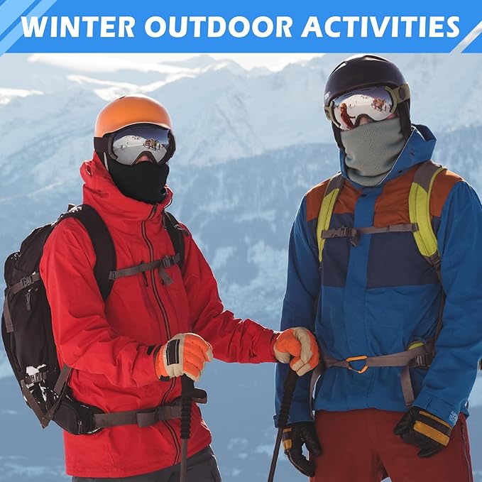 HONGTEYA Neck Gaiters for Men, Winter Neck Warmer Face for Men & Women,Thick Windproof Warm Lined Ski Mask