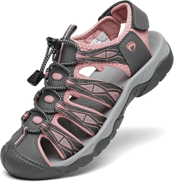 Dannto Women's Sport Hiking Sandals Closed Toe Outdoor Athletic Walking Sandal Lightweight Summer Water Shoes