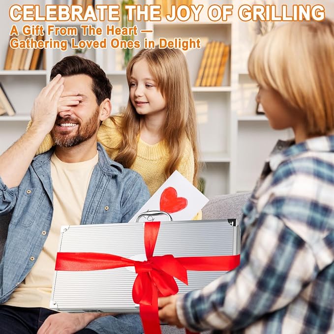 POLIGO 22PCS Heavy Duty BBQ Grill Accessories Set, Non-Slip Grill Tools for Outdoor Grill Set Thicker Stainless Steel Grill Utensils Set, Deluxe Grilling Tools Set in Aluminum Case Ideal Gifts for Men