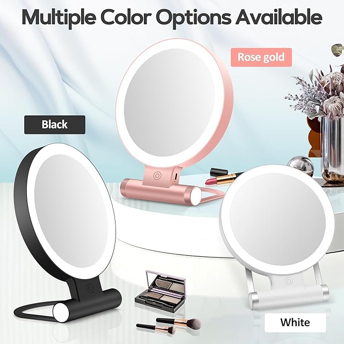 B Beauty Planet Magnifying Mirror with Light 30X, Double-Sided 1X/ 30X Magnifying Makeup Mirror with Tweezer, 2000mAh 3 Colour Modes with Adjustable Brightness,Foldable Travel Mirror(9" L x 7" W)