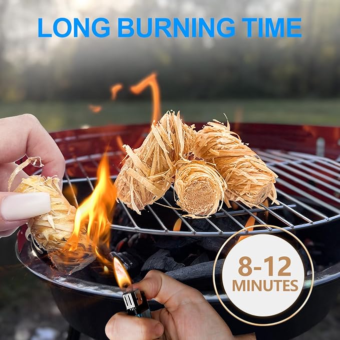 150 PCS Fire Starter for Fireplace, Waterproof - Natural Fire Starters, for BBQ, Pizza Oven, Fire-Pit, Campfires, Camping Charcoal Starter, Quick Light Wood Charcoal Firestarter