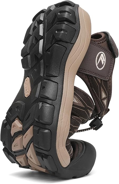 FLARUT Men's Athletic Sandals - Closed Toe Sport Hiking & Outdoor Walking Water Sandals with Anti-Slip Cushioning and Breathable Mesh
