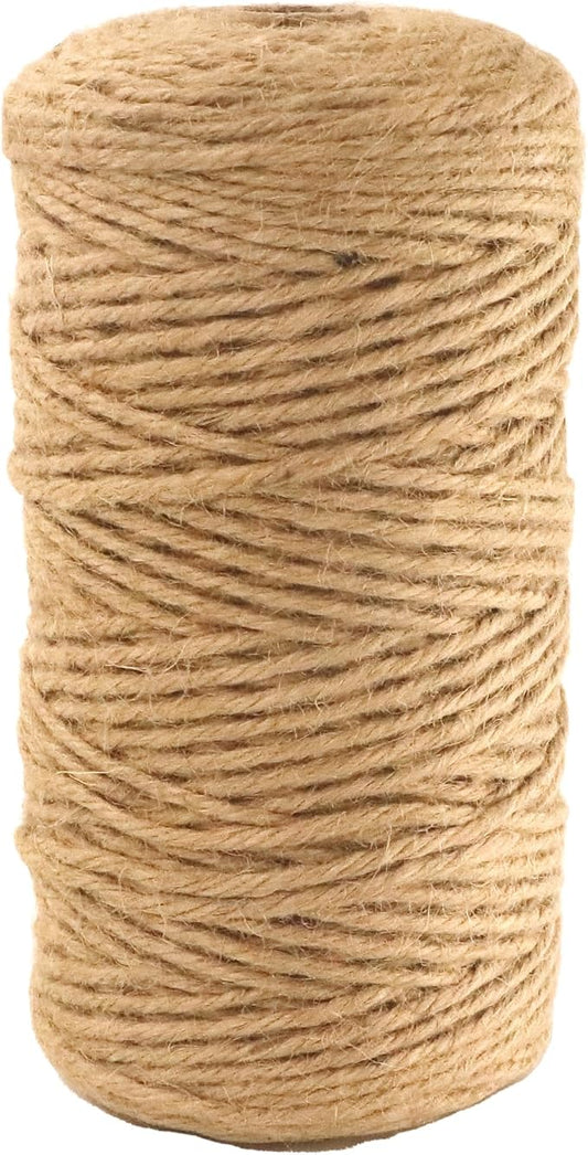 2mm x 1000 Feet Natural Jute Rope, Twine for Gardening Tomato Climbing Plant Tie Floristry Crafts Gift Wrapping Packing Decor