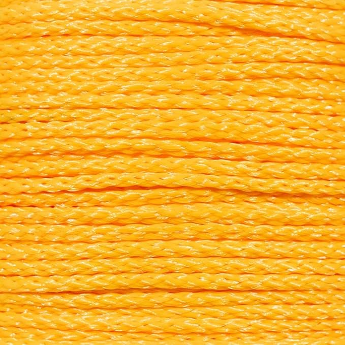 Hollow Braid Polypropylene Rope (1/4 Inch, 50 Feet, Yellow) - Barrier Rope - Trail Marking, Crowd Control, Golf Courses