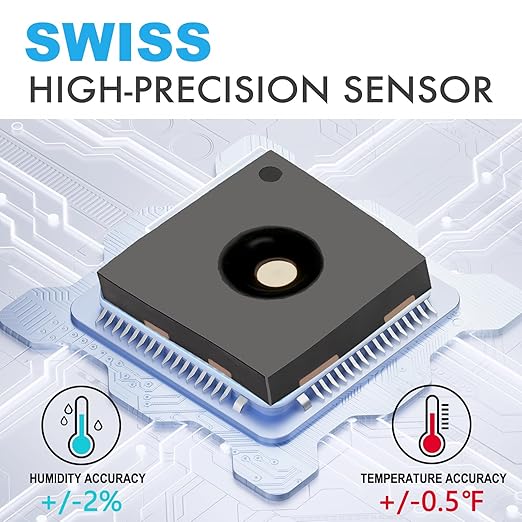 Indoor Outdoor Thermometer Wireless Weather Station Inside Outside Thermometers Hygrometer Monitor,with 330ft Range Remote Sensor, Battery Powered Backlight Display