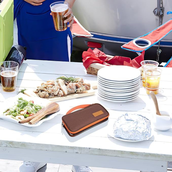 Camping Utensil Bag Travel Cookware Storage Bag Portable Silverware Bag Cooking Utensils Organizer Tableware Fork Spoon Chopsticks Organizer for Outdoor Travel Picnic Camping