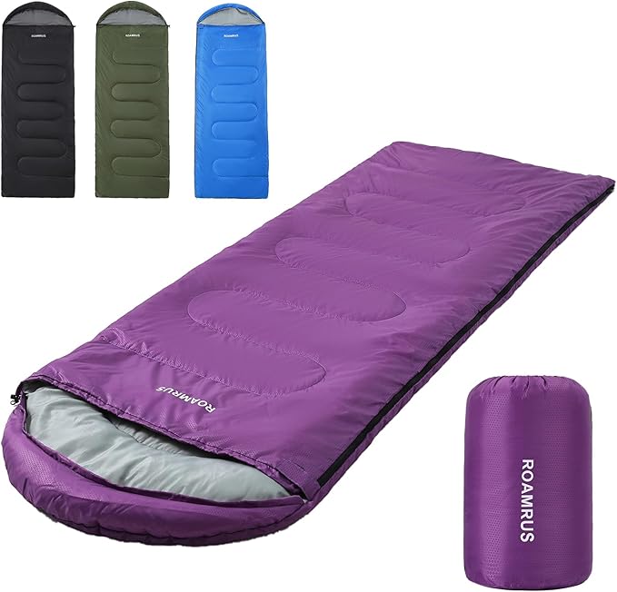 3 Seasons Sleeping Bags for Adults, Portable, Waterproof, Lightweight,with Storage Sack for Outdoor & Indoor, Hiking, Camping, Warm & Cold Weather Sleeping Bag for kids 10-12, Girls, Boys Mens