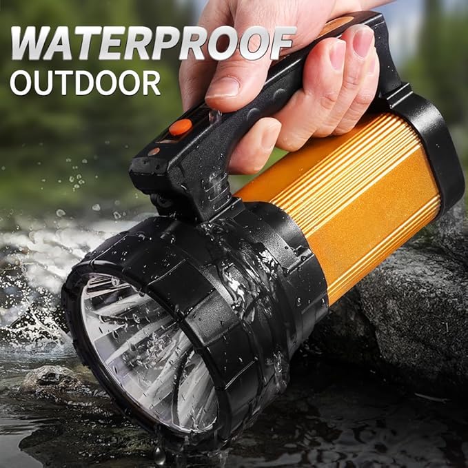 Flashlights High Lumens Rechargeable Spotlight with 1200 Lumen 30H Handheld Spotlight,IP67 Waterproof Rechargeable Flashlights Outdoor,3400mAh USB Charger for Camping Hunting