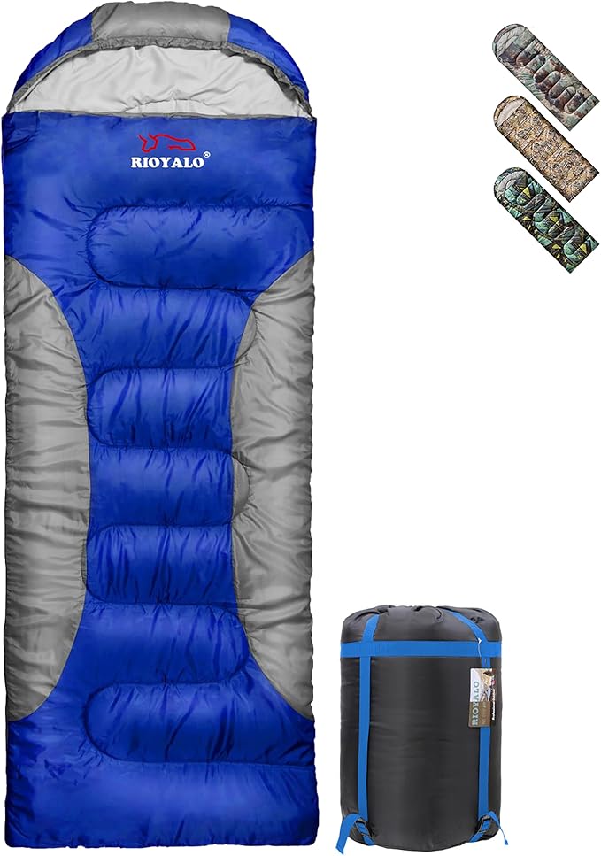 5°F Cold Weather Sleeping Bags for Adults Camping | Big and Tall Winter Sleeping Bag w. Compression Sack for Backpacking, Hiking | Waterproof, Portable | Camouflage