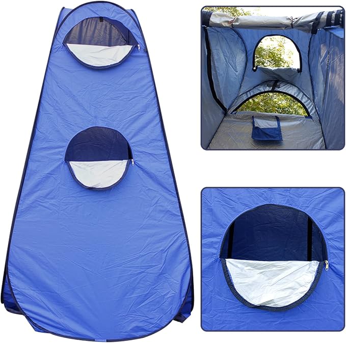 Pop Up Tent Upgrade Privacy Camping Shower Tent Portable Outdoor Sun Shelter for Outdoor Bathing Toilet Camping Biking Hiking Beach with 5.3 Gallon Shower Bag