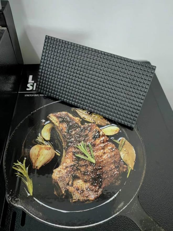 8.3"×4.3" Heavy-Duty Cast Iron Grill Burger Press and Meat Steak with Wood Handle for Blackstone Camp Chef Pitboss Weber Griddle Grills (Rectangle)