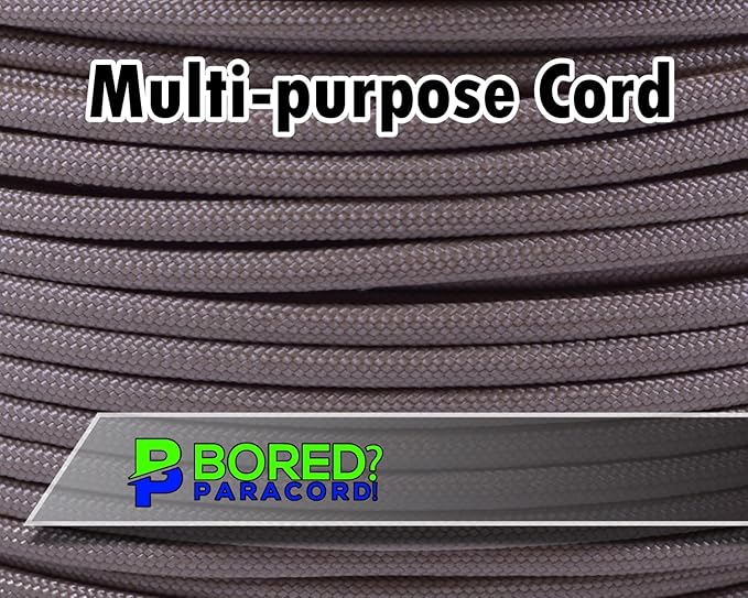 BORED? PARACORD! 550 lb Paracord - Ideal for Crafting, Camping, DIY Projects, Active & Military Outdoors - Strong Survival Rope - Tactical Parachute Cord Type III - Light Tan 1000 Feet
