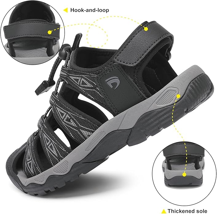 Dannto Women's Sport Hiking Sandals Closed Toe Outdoor Athletic Walking Sandal Lightweight Summer Water Shoes